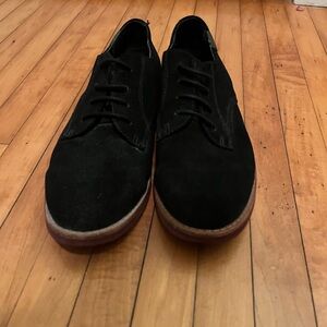Classic Black Suede Lace-Up Shoes